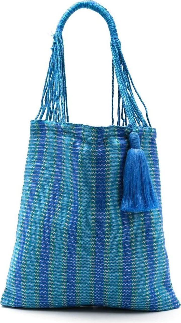 Bianca striped woven shoulder bag