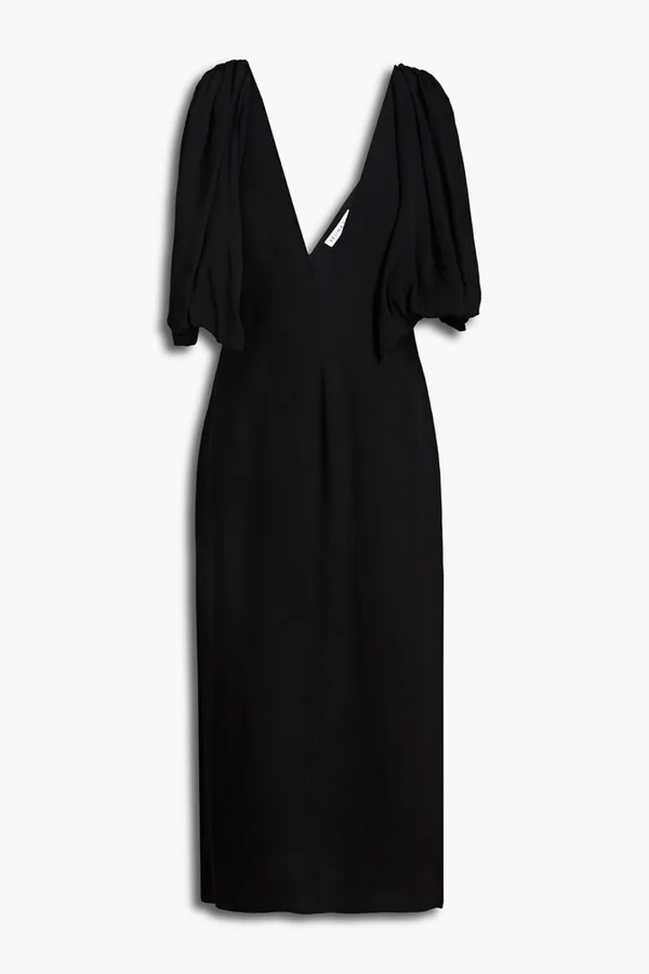 Norma draped crepe midi dress