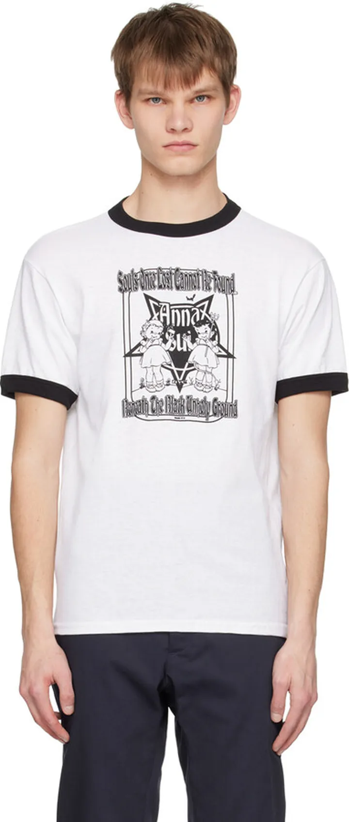Anna Sui SSENSE Exclusive White & Black 'Unholy Ground' T-Shirt