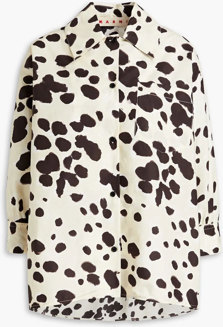 Printed cotton-poplin shirt