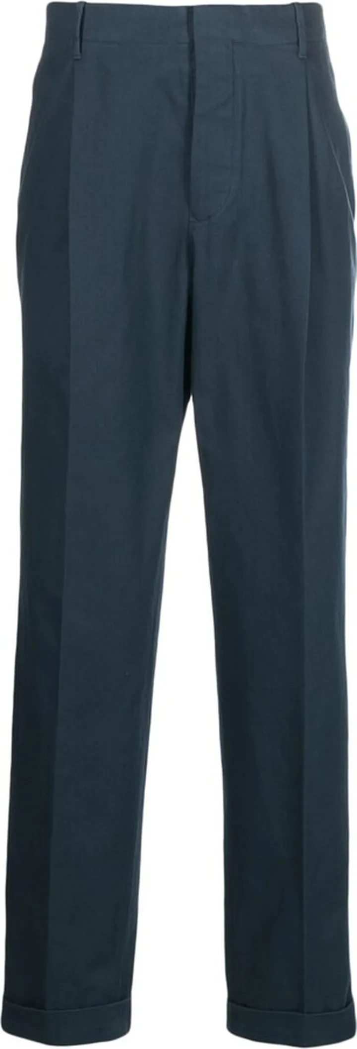 Straight-Leg Cotton Trousers