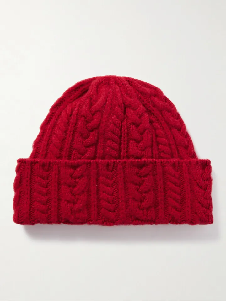 Festival Cable-Knit Lambswool Beanie
