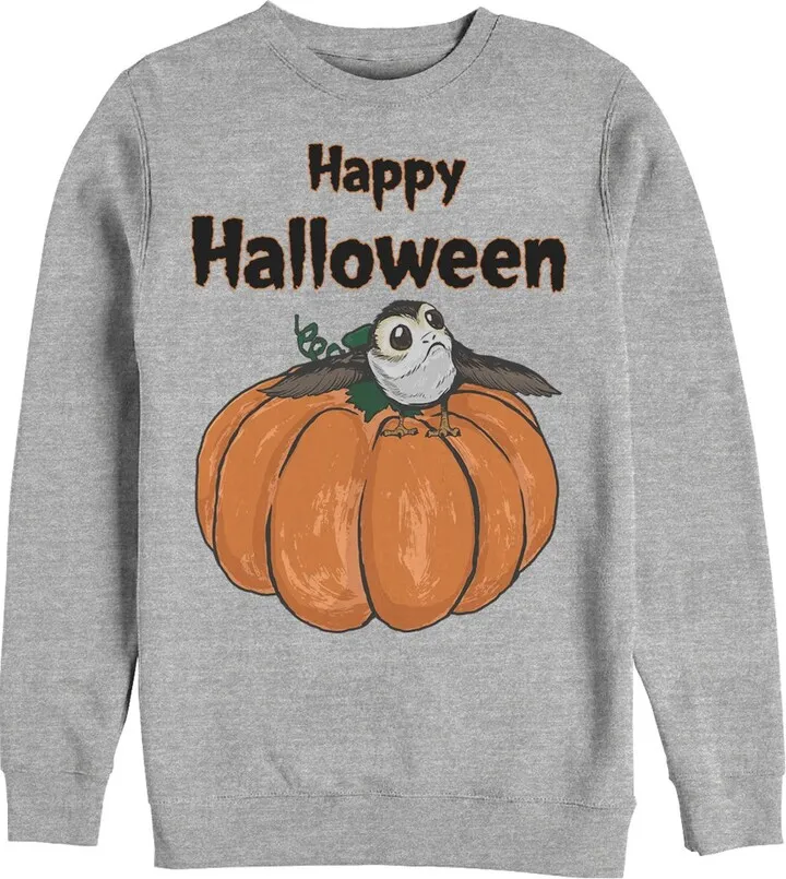 Men's Star Wars The Last Jedi Happy Halloween Porg Sweatshirt - Athletic Heather - Medium