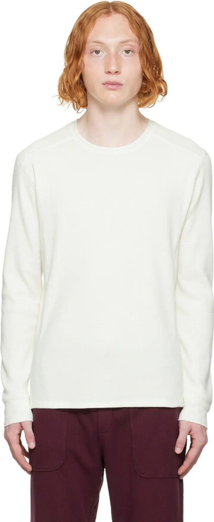 Vince Off-White Thermal Long Sleeve T-Shirt
