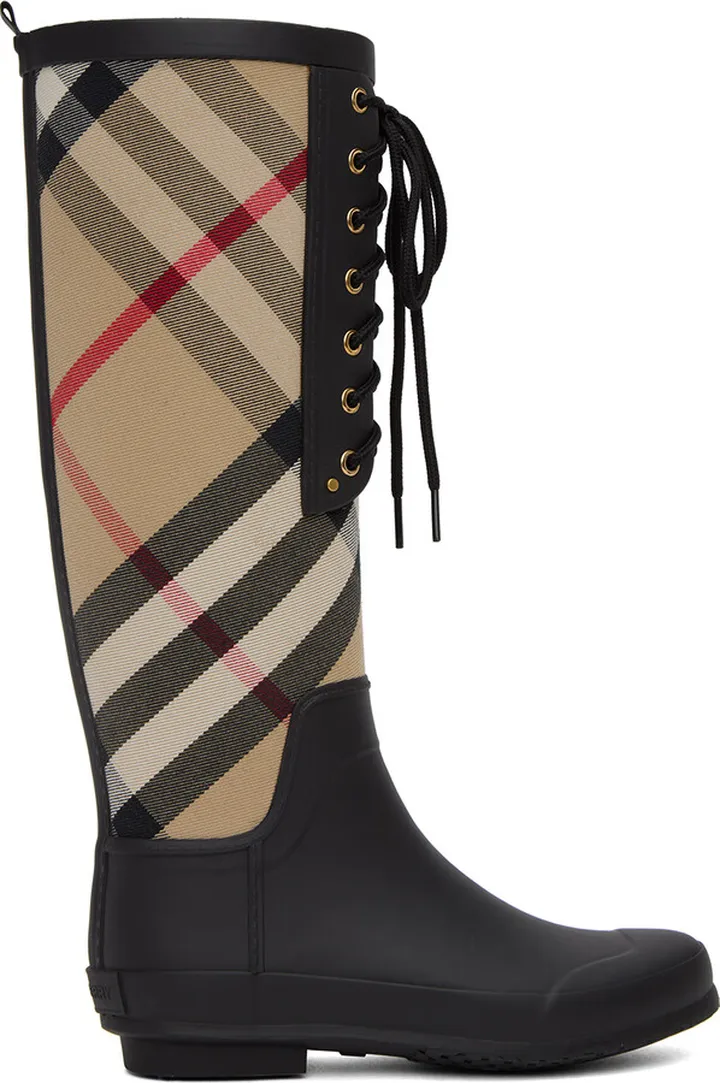 Burberry Black House Check Rain Boots