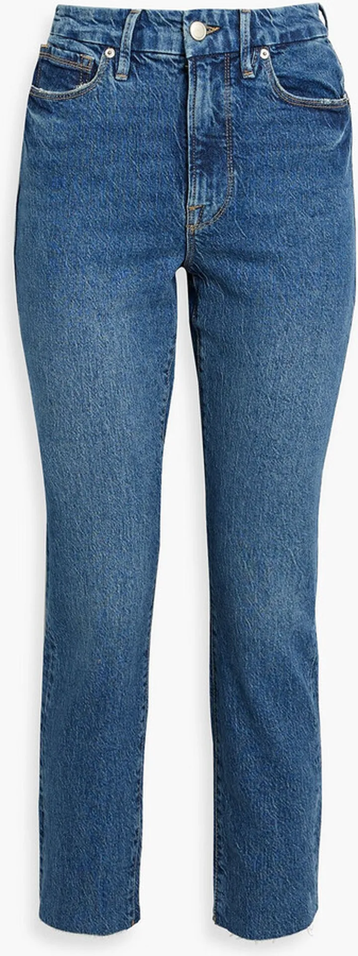 Good Classic frayed high-rise slim-leg jeans