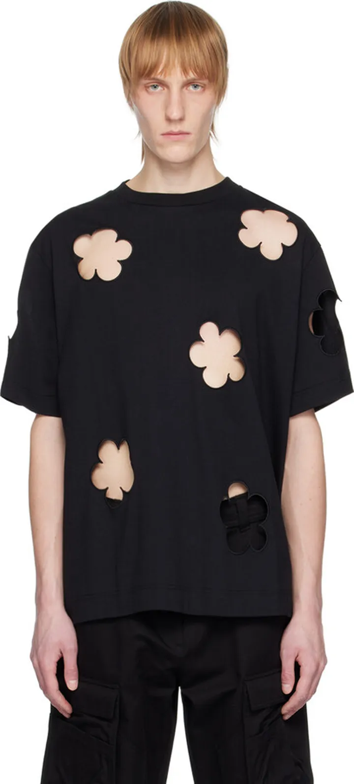 Simone Rocha Black Cut Out T-Shirt