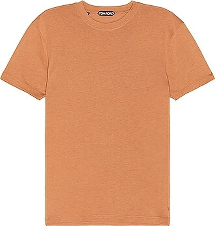 TOM FORD Short Sleeve Crew Neck T-shirt in Brown