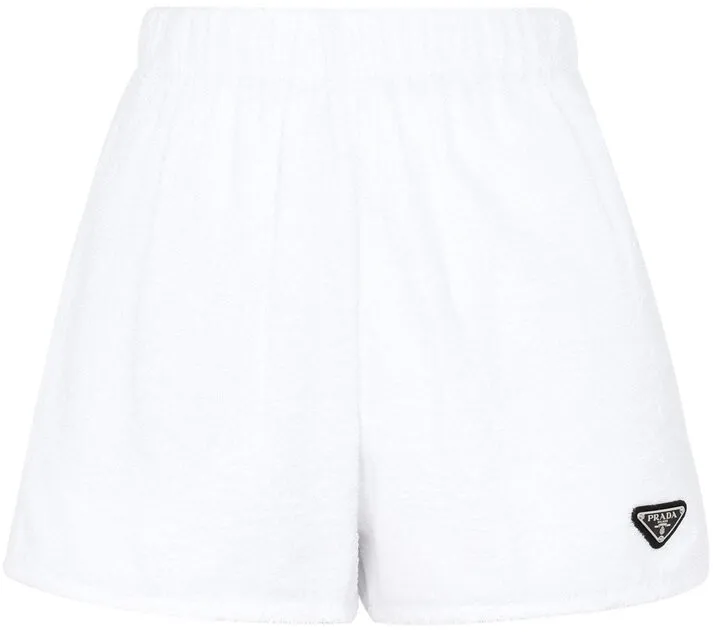 Prada Triangle Logo High-Waisted Shorts