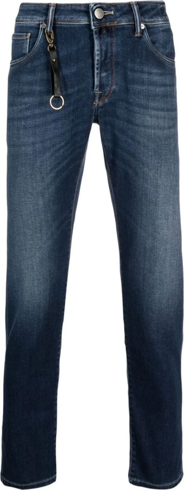 Mid-Rise Slim-Fit Cotton Trousers