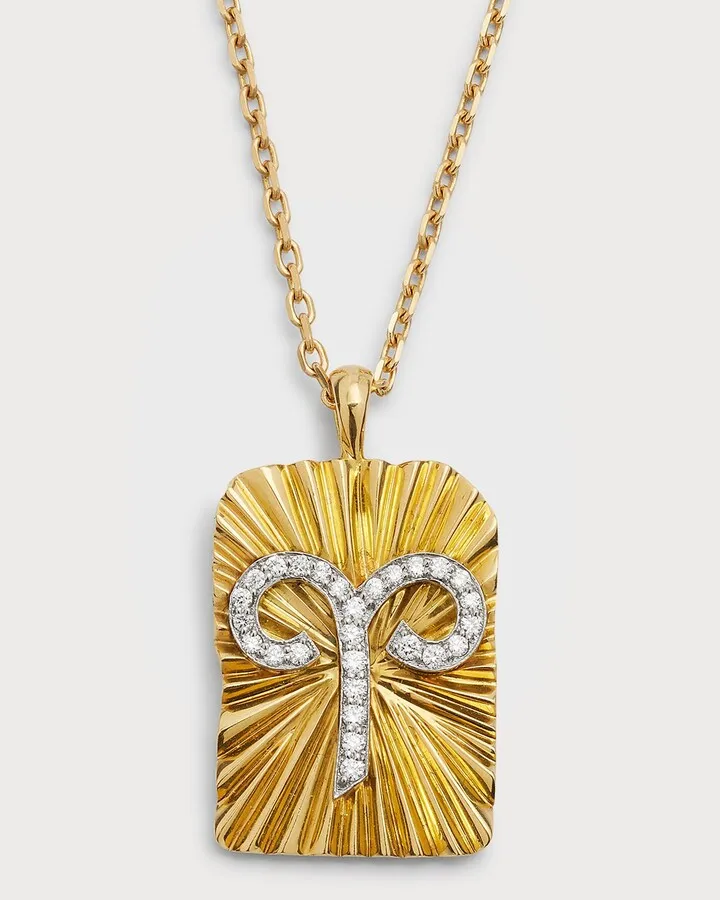 Diamond Aries Pendant Necklace