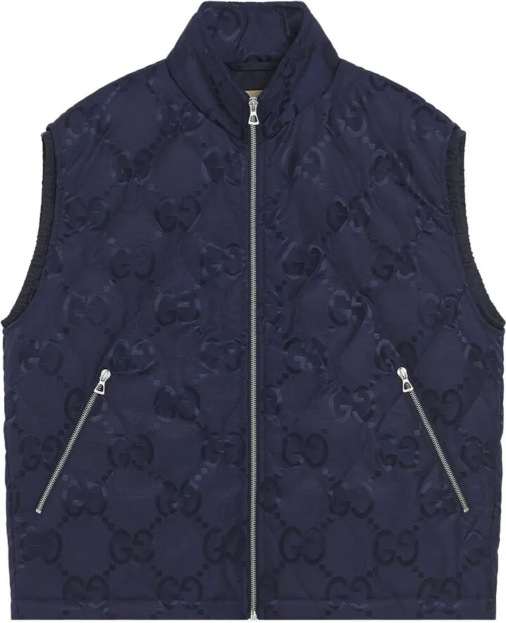 Jumbo-GG-print quilted gilet