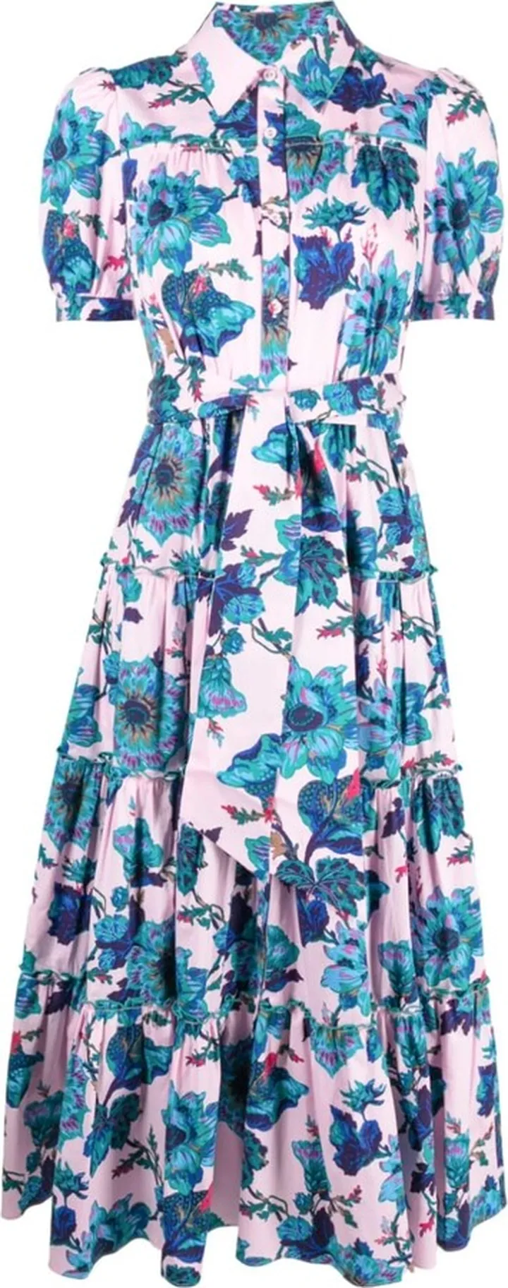 Queena floral-print midi dress