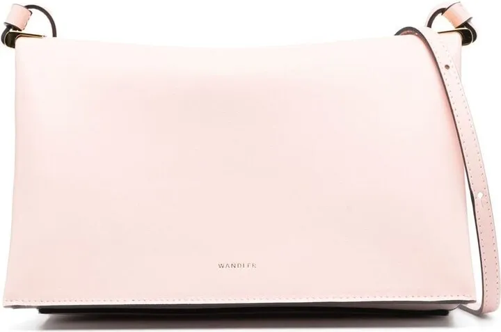 Debossed-Logo Leather Crossbody Bag