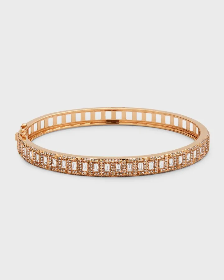 18K Rose Gold Diamond Trek Bangle Bracelet
