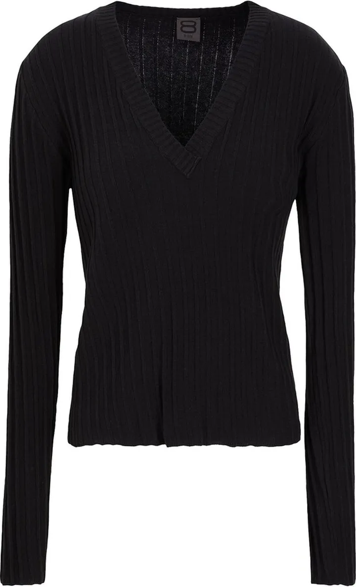Organic Cotton V-neck Sweater Sweater Black