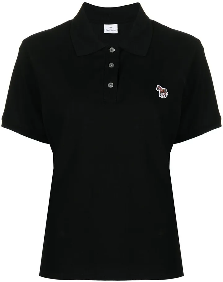 Zebra-patch polo top