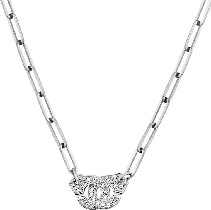 Diamond Menottes Dinh Van R12 White Gold Necklace