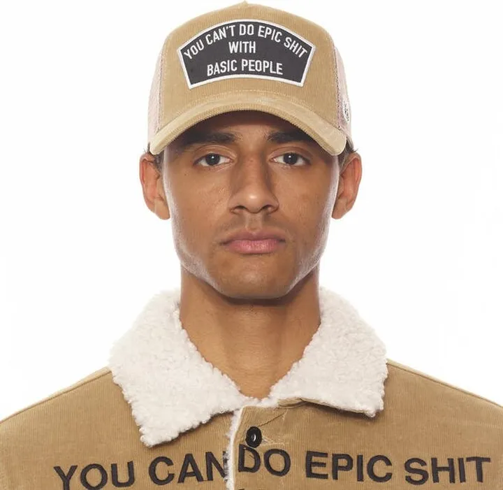 Cult of Individuality Epic Shit Logo Mesh Back Trucker Curved Visor - Brown