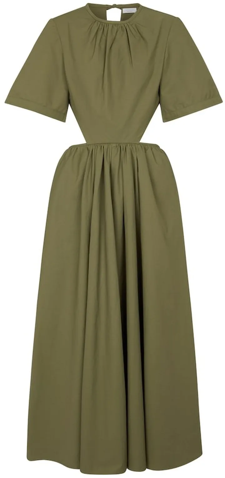 Cutout poplin midi dress