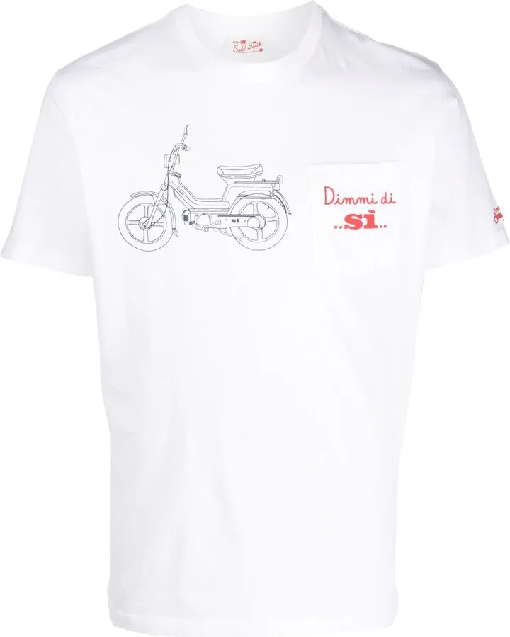 Vespa embroidered-slogan T-shirt
