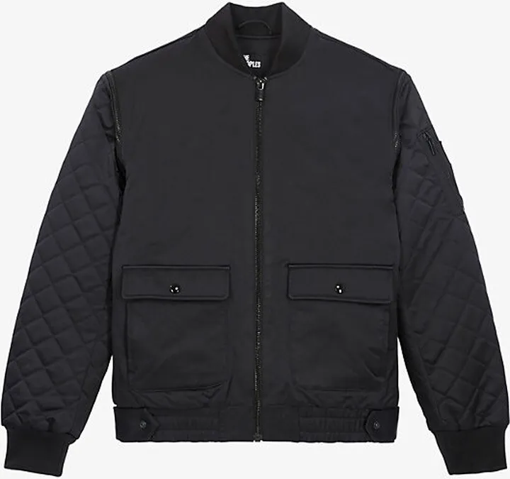 Womens BLA01 Detachable-sleeve atin Bomber Jacket