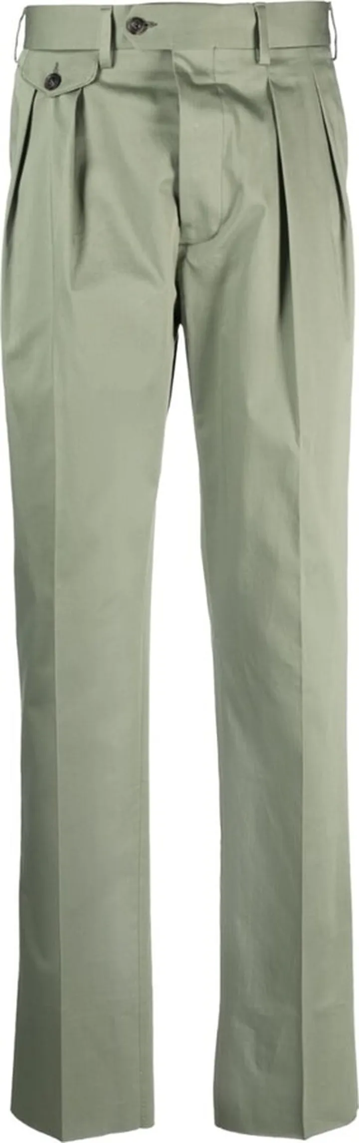 Pleated Straight-Leg Trousers