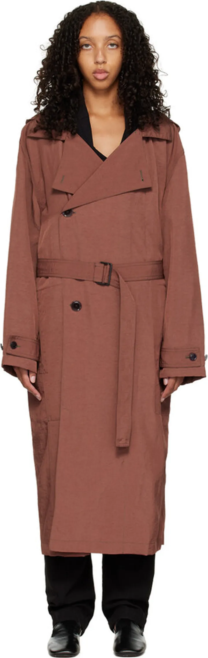 LEMAIRE Burgundy Light Trench Coat