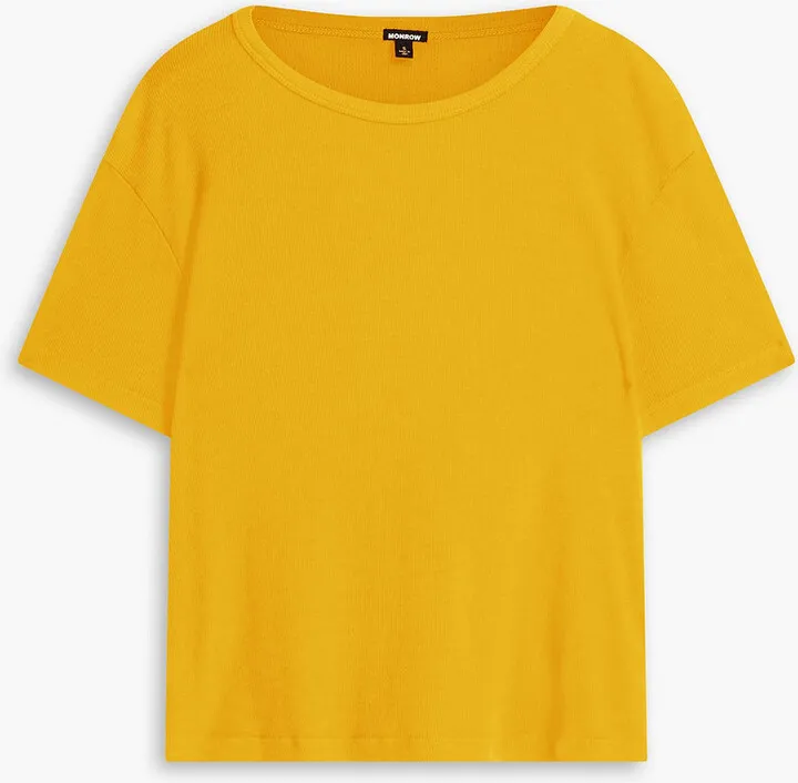 Ribbed stretch Supima cotton and Micro Modal-blend T-shirt
