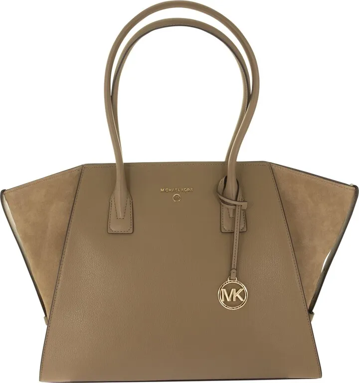 Leather And Suede Shoulder Bag