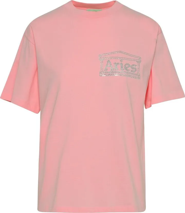 Aries Logo Embellished Crewneck T-Shirt
