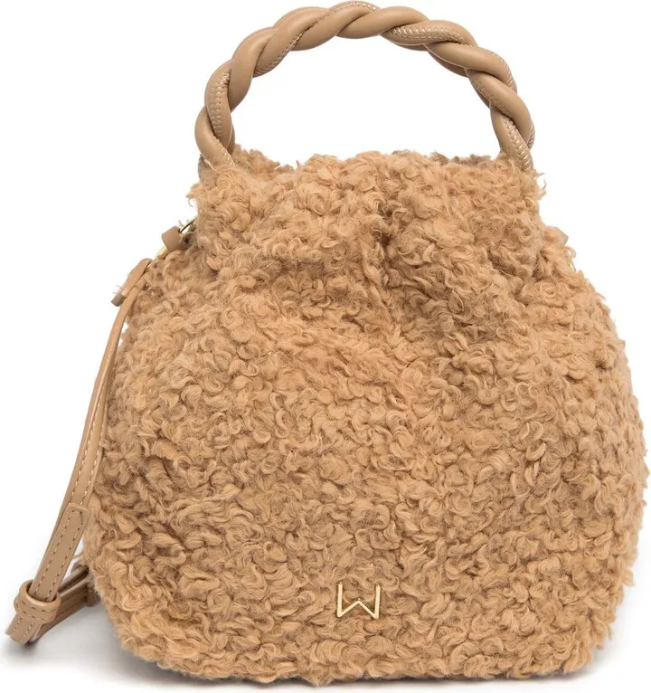 We Are Adorbs Faux Shearling Mini Bag
