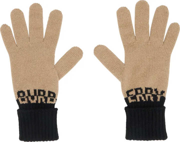 Burberry Tan Intarsia Gloves