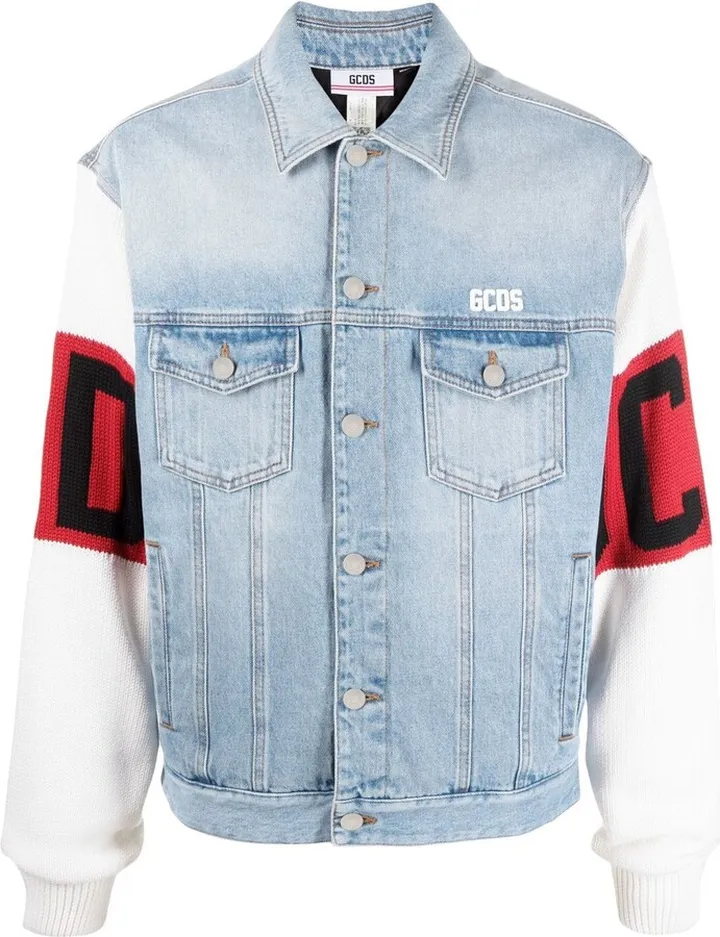 Logo-Patch Panelled Denim Jacket