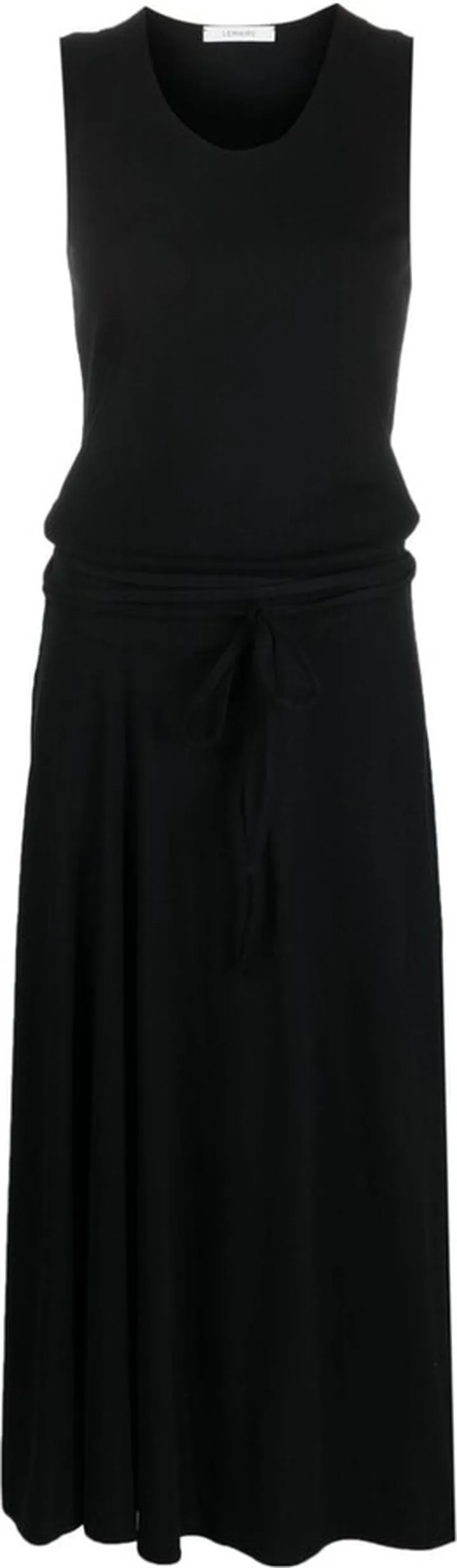 ankle-length U-neck fitted dress