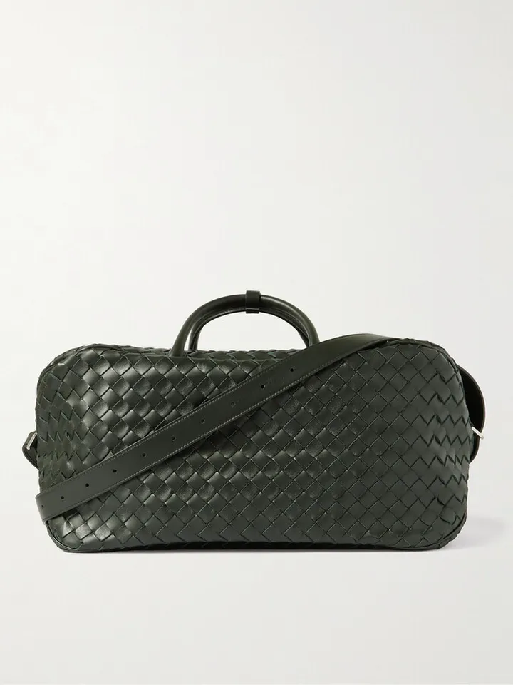Intrecciato Leather Weekend Bag