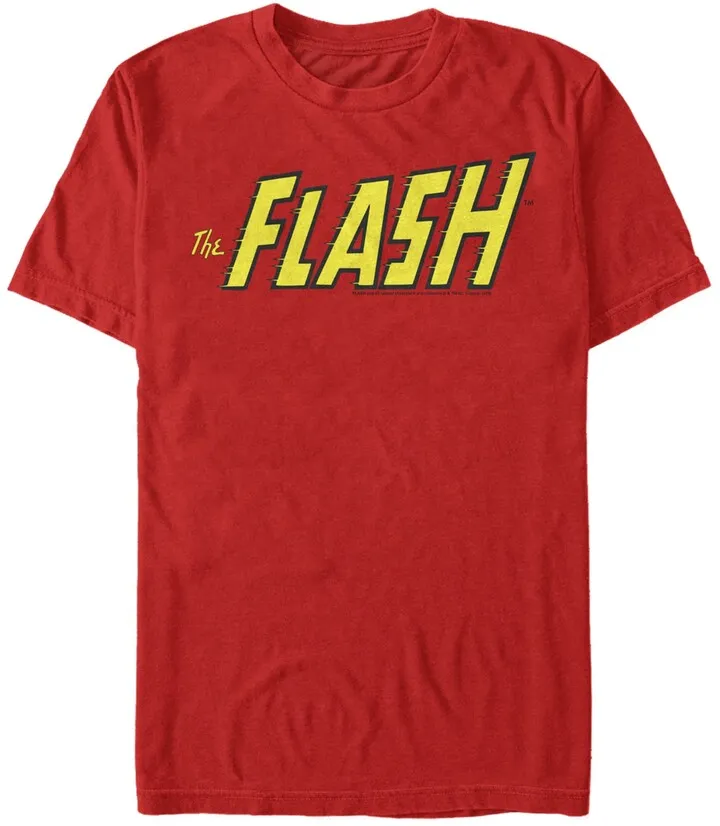 Fifth Sun Dc Men's The Flash Text Logo Short Sleeve T-Shirt