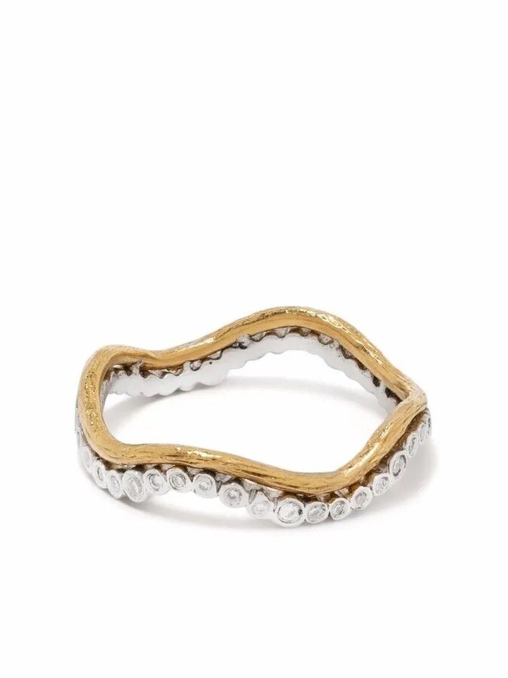 22kt gold Wave diamond ring