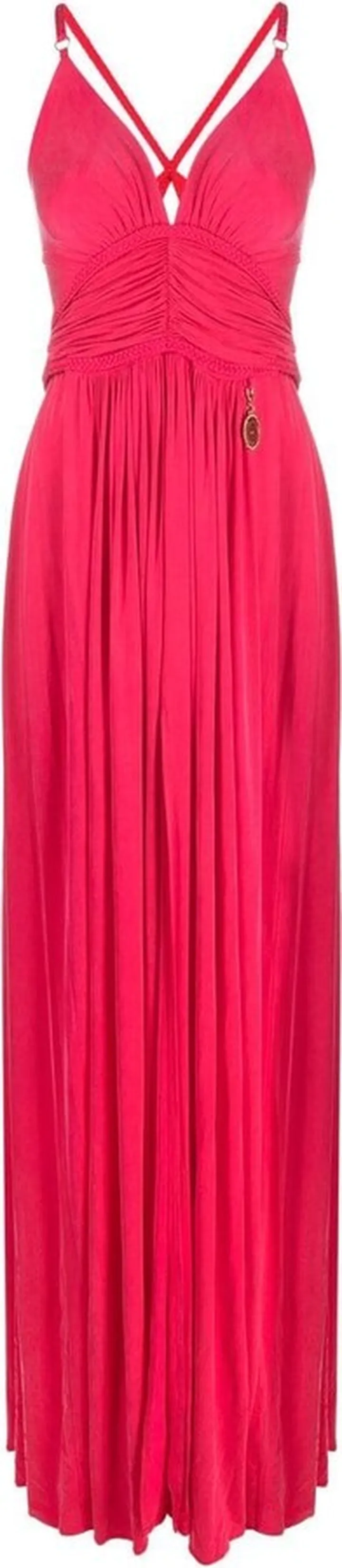V-neck pleated gown
