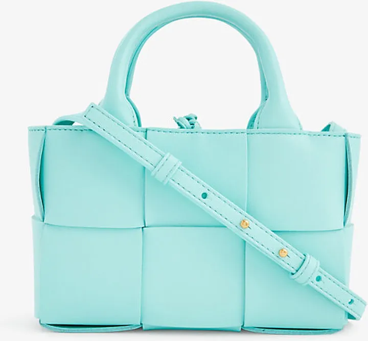 Womens Celadon-gold Candy Cassette Leather Tote bag