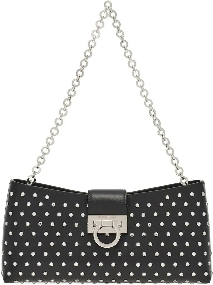 Trifolio stud-embellished shoulder bag