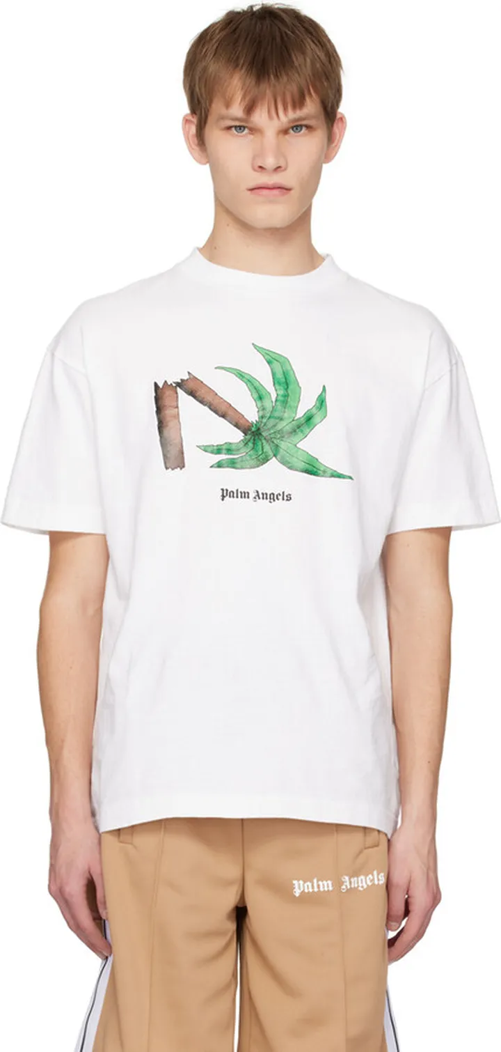 Palm Angels White Broken Palm T-Shirt