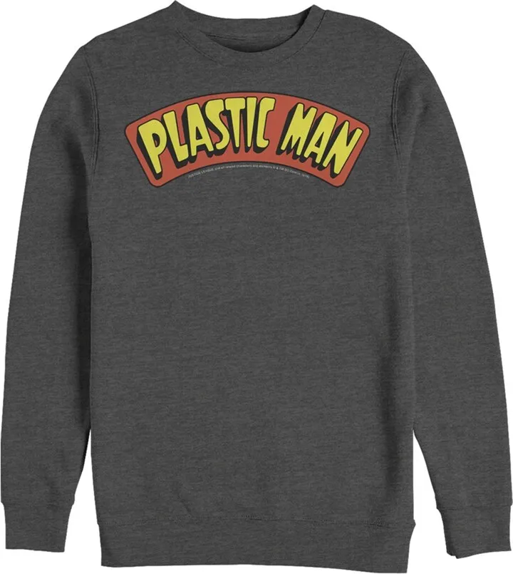 Men's Justice League Plastic Man Logo Sweatshirt - Charcoal Heather - Large