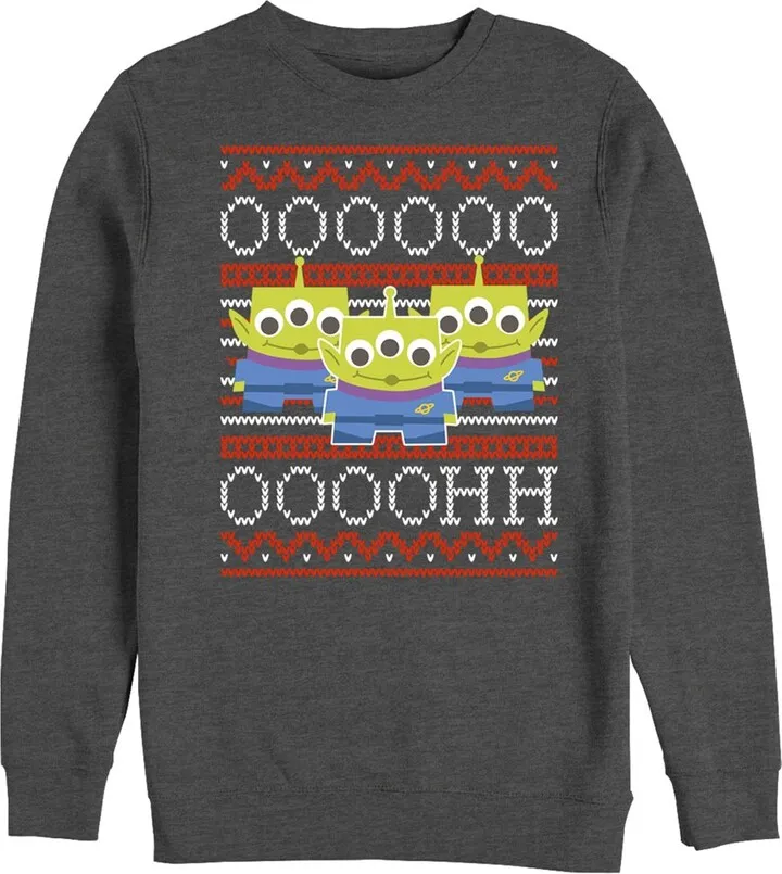 Men's Toy Story Christmas Alien Ugly Sweater Sweatshirt - Charcoal Heather - Medium