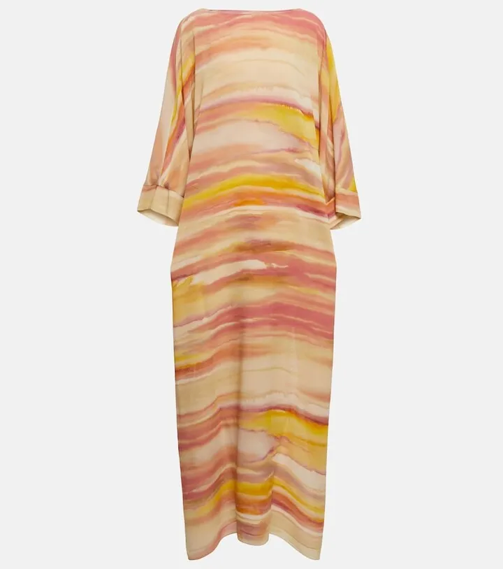 Cillia printed silk maxi dress