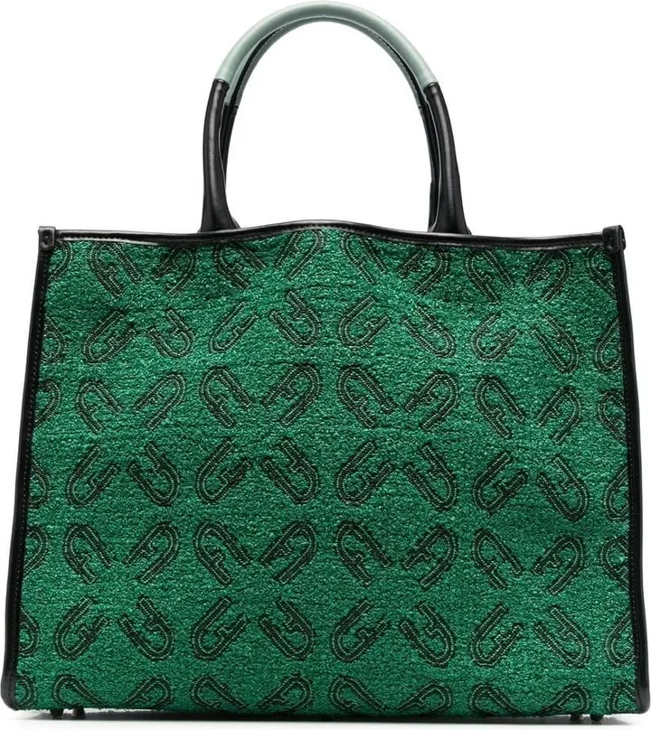 Geometric-Print Tote Bag