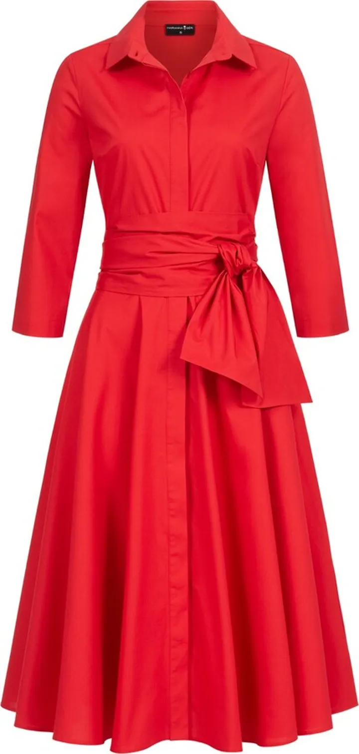 Marianna Déri - Shirtdress With Tie Belt Red
