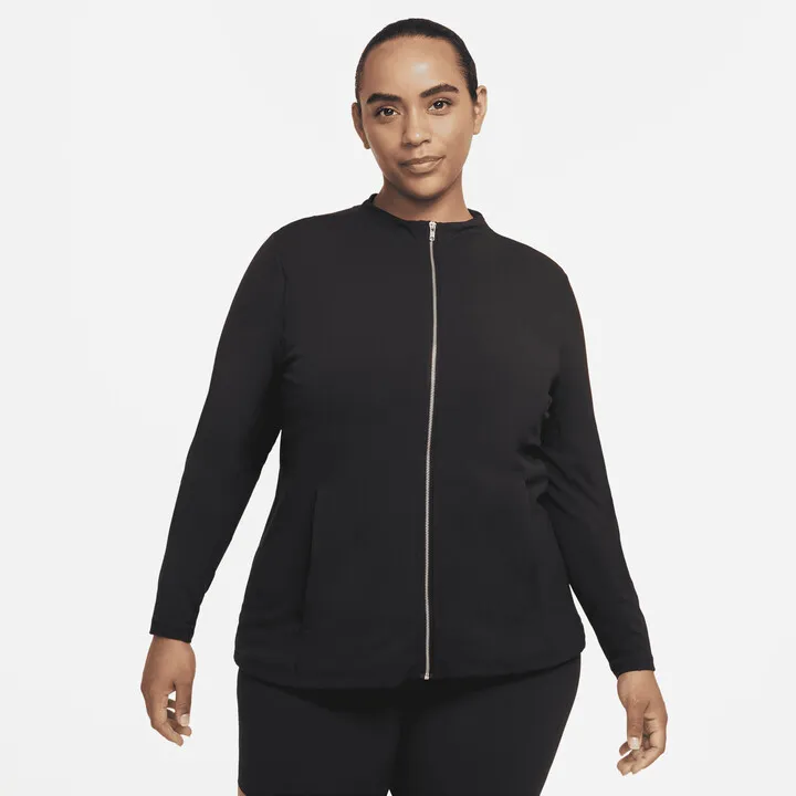 Women's Nike Yoga Luxe Dri-FIT Full-Zip Jacket (Plus Size) in Black
