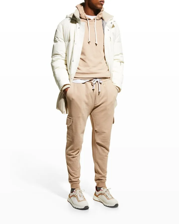 Men's Cotton-Stretch Pullover Hoodie