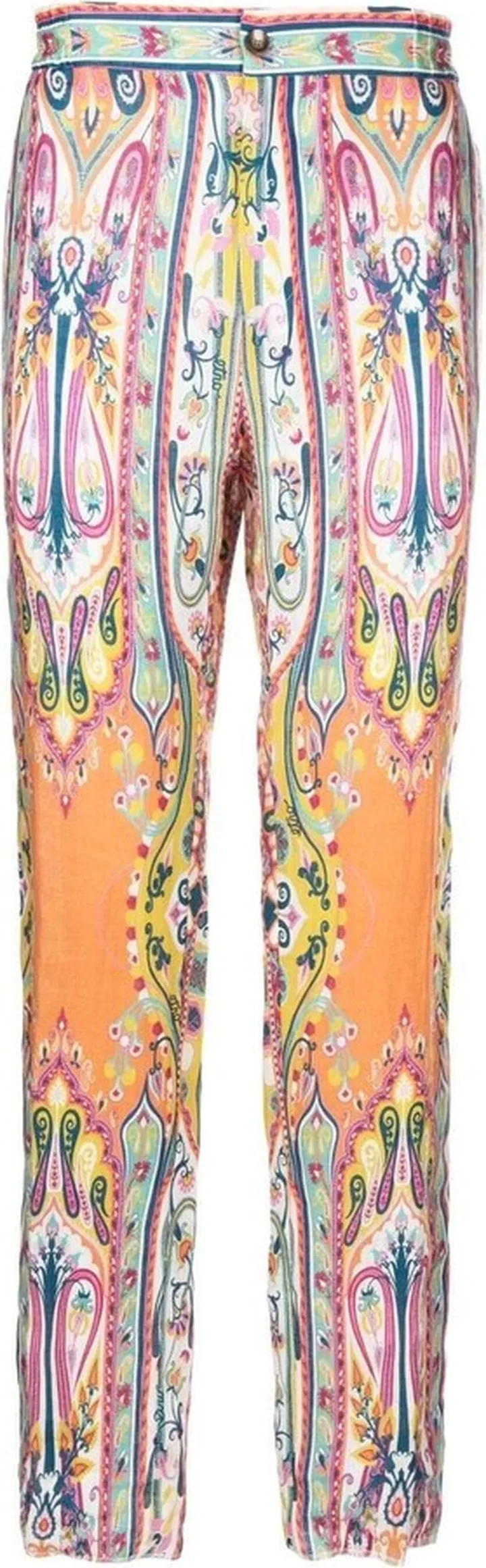 Paisley-Print Straight-Leg Trousers